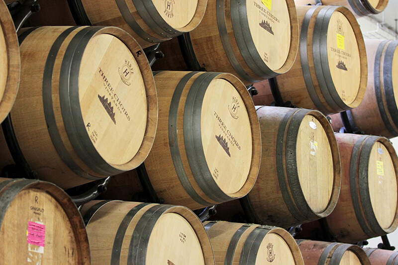 French and American Oak Barrels at The Winery at Three Choirs Vineyards Gloucestershire